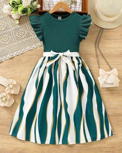 Girl Ribbed Fit & Flared Dress