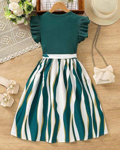 Girl Ribbed Fit & Flared Dress