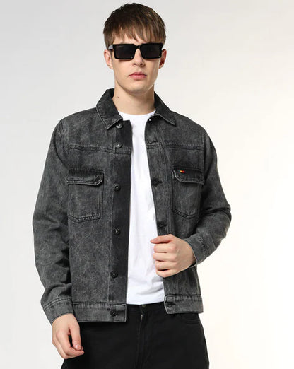 Men Regular Fit Trucker Jacket