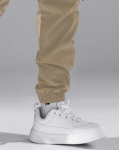 Men Relaxed Fit Cargo Joggers with Drawstring Waist