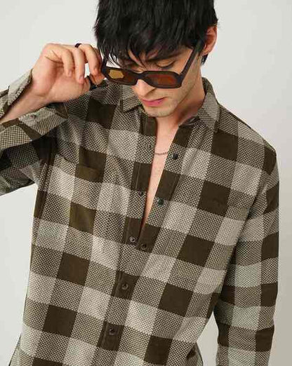 Men Checked Slim Fit Shirt