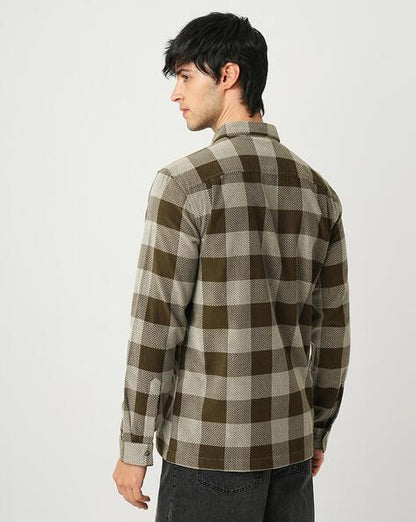 Men Checked Slim Fit Shirt