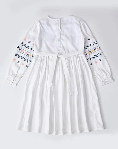 Girls Embroidery Fit and Flare Dress