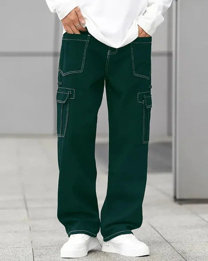 Men relaxed fit flat Cargo pants