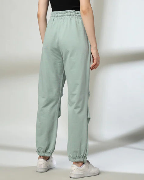 Women wide leg parachute track pants