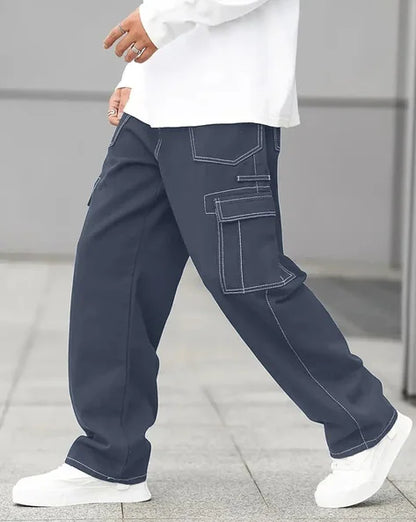 Men relaxed fit flat Cargo pants