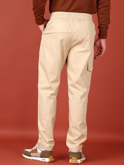 Men beige solid cargo