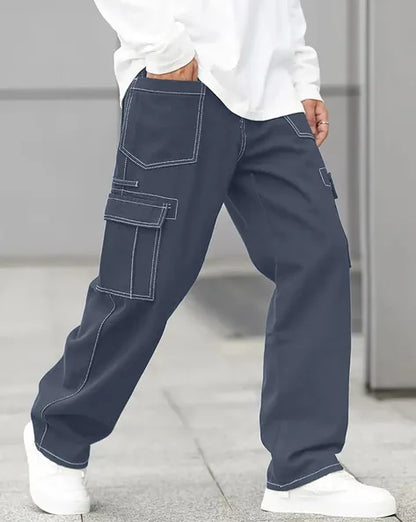 Men relaxed fit flat Cargo pants