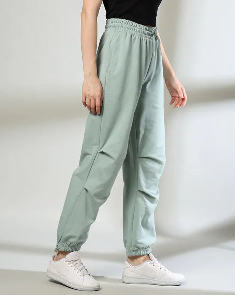 Women wide leg parachute track pants