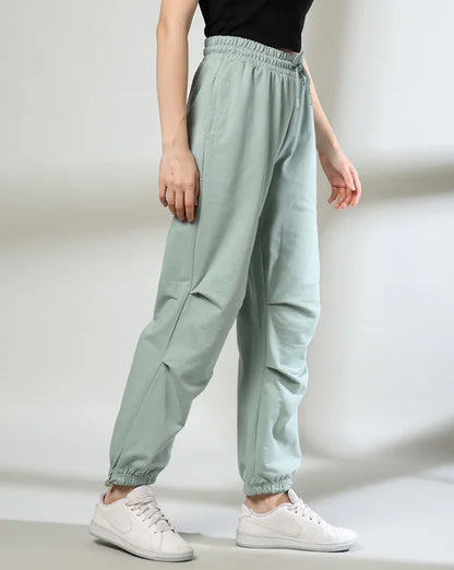 Women wide leg parachute track pants