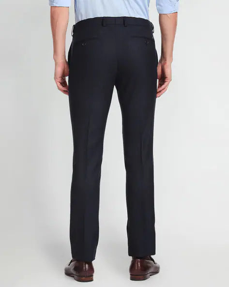 Slim fit flat front trousers