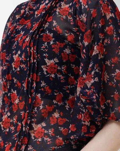 Floral print top with well sleeves