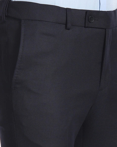 Slim fit flat front trousers